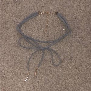 Gray Bow Chocker Necklace